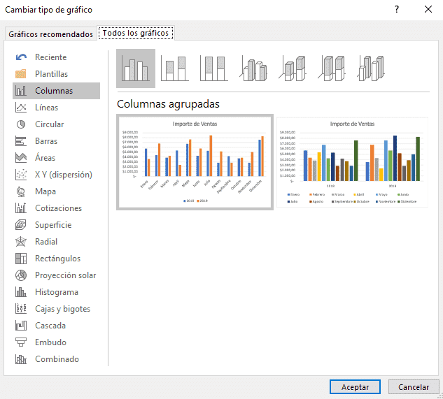 Cómo insertar un gráfico en Excel