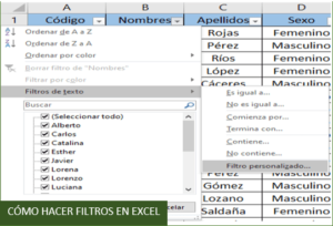 Cómo hacer filtros en Excel