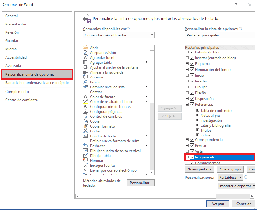 crear formulario en word