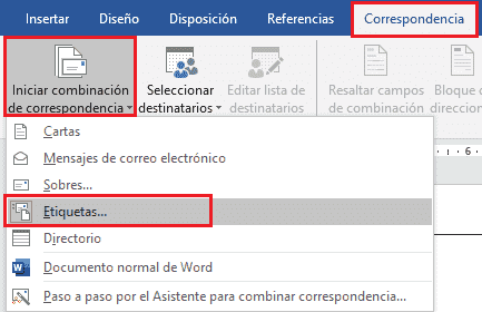 Diseño de etiquetas en Word