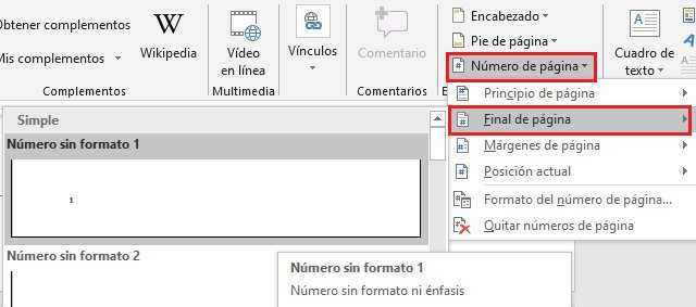 Cómo enumerar páginas en Word