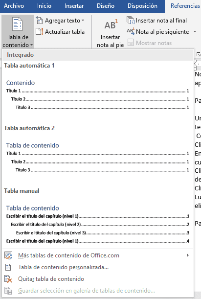 Cómo hacer un índice en word 2010/2007