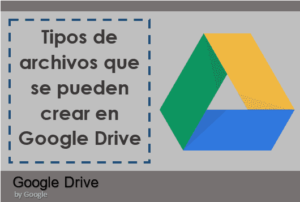 Tipos de archivos que se pueden crear en google drive
