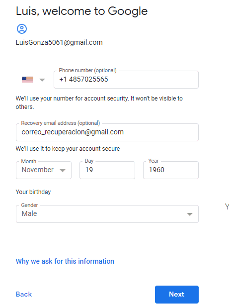 Cómo crear una cuenta Gmail