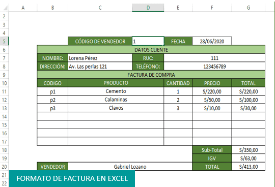 Cómo hacer una factura en Excel paso a paso