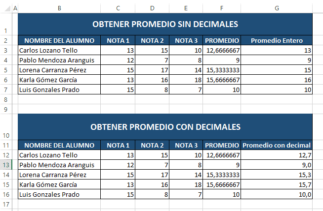 Cómo sacar promedio en excel
