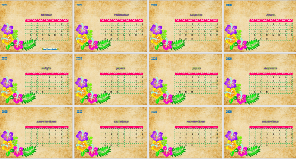 Plantillas de calendario mensual en Word