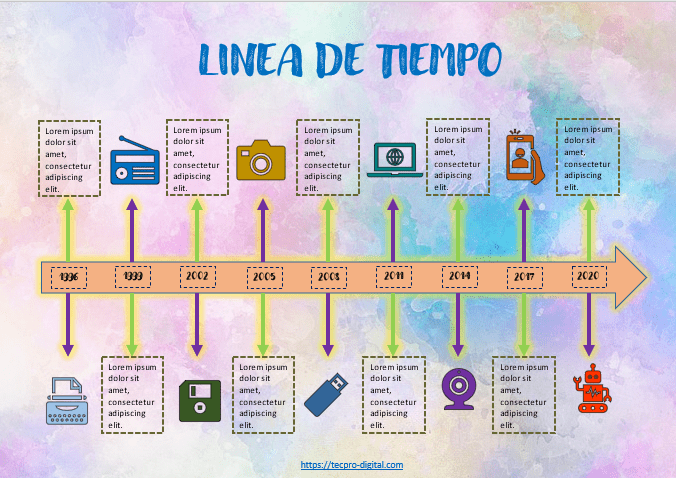 Descargar plantillas de líneas del tiempo gratis