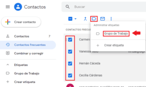 Crear grupo de contactos de Gmail para usar en Meet y Classroom