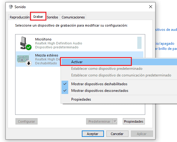 Configurar audio de la PC