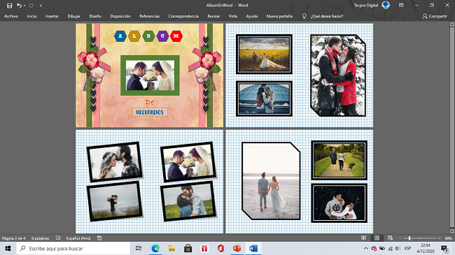 Cómo hacer un álbum fotográfico en Word