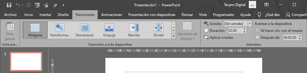 Qué es y cómo aplicar transiciones en PowerPoint