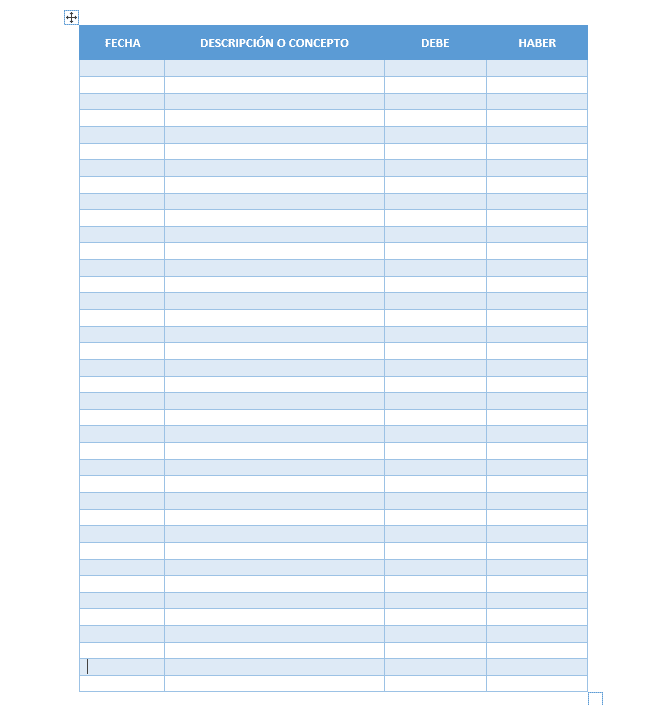 Plantilla De Libro De Contabilidad