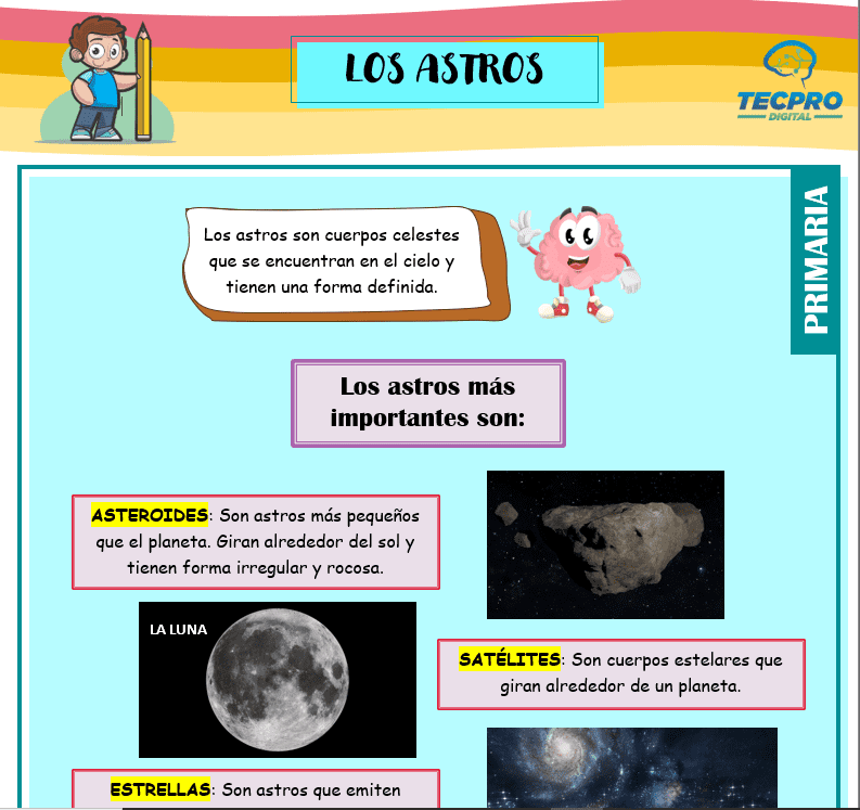 Qué son los astros para segundo de primaria - Ciencias sociales