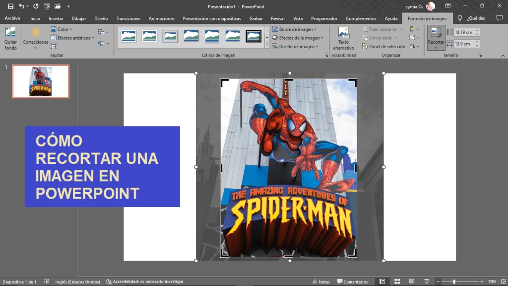 Cómo recortar una imagen en PowerPoint