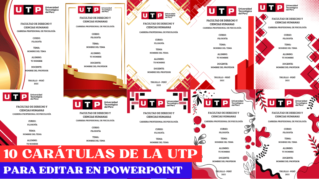 Carátulas UTP para editar en PowerPoint