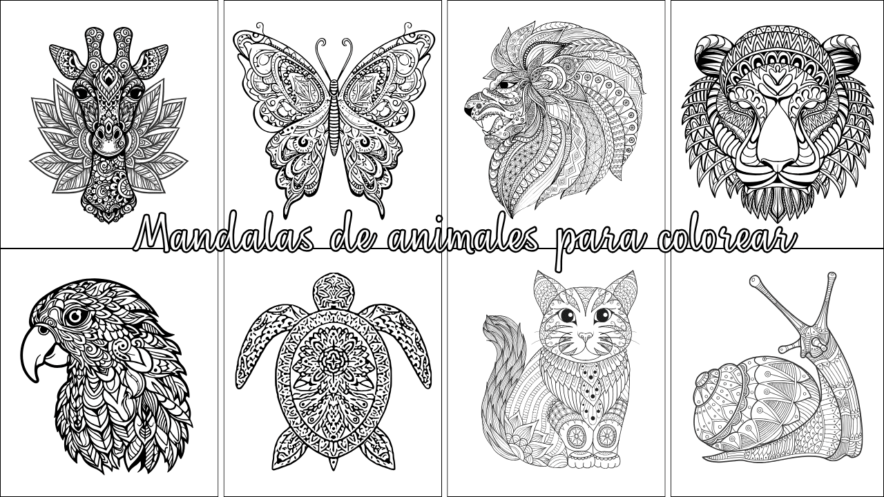 Mandalas de animales para colorear e imprimir