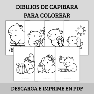 Dibujos de Capibara para Colorear ¡Descárgalos Ya!