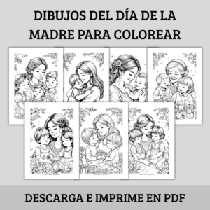 Día de la Madre para colorear: dibujos Lindos para sorprenderla