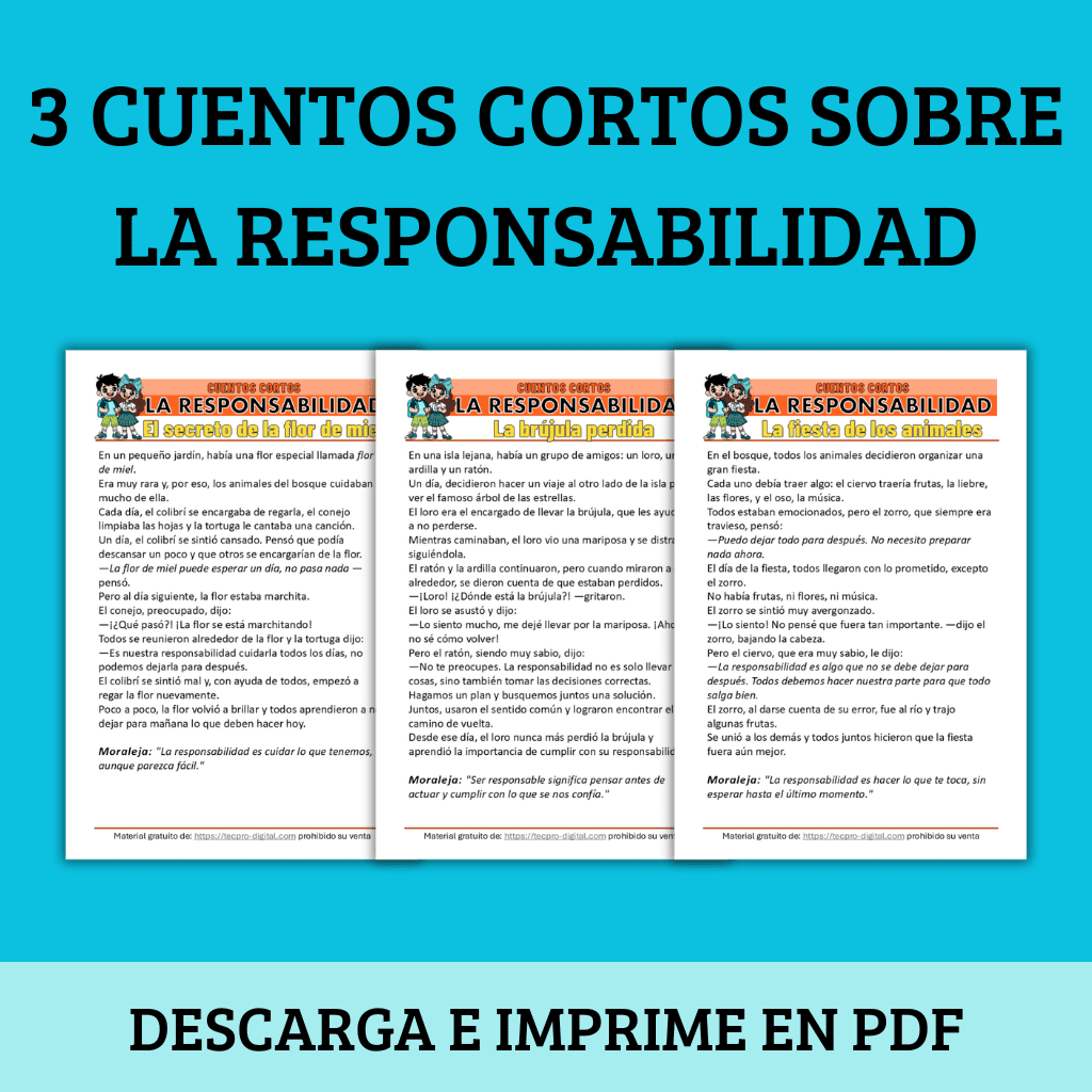 Cuentos sobre la Responsabilidad 3 Lecturas Reflexivas