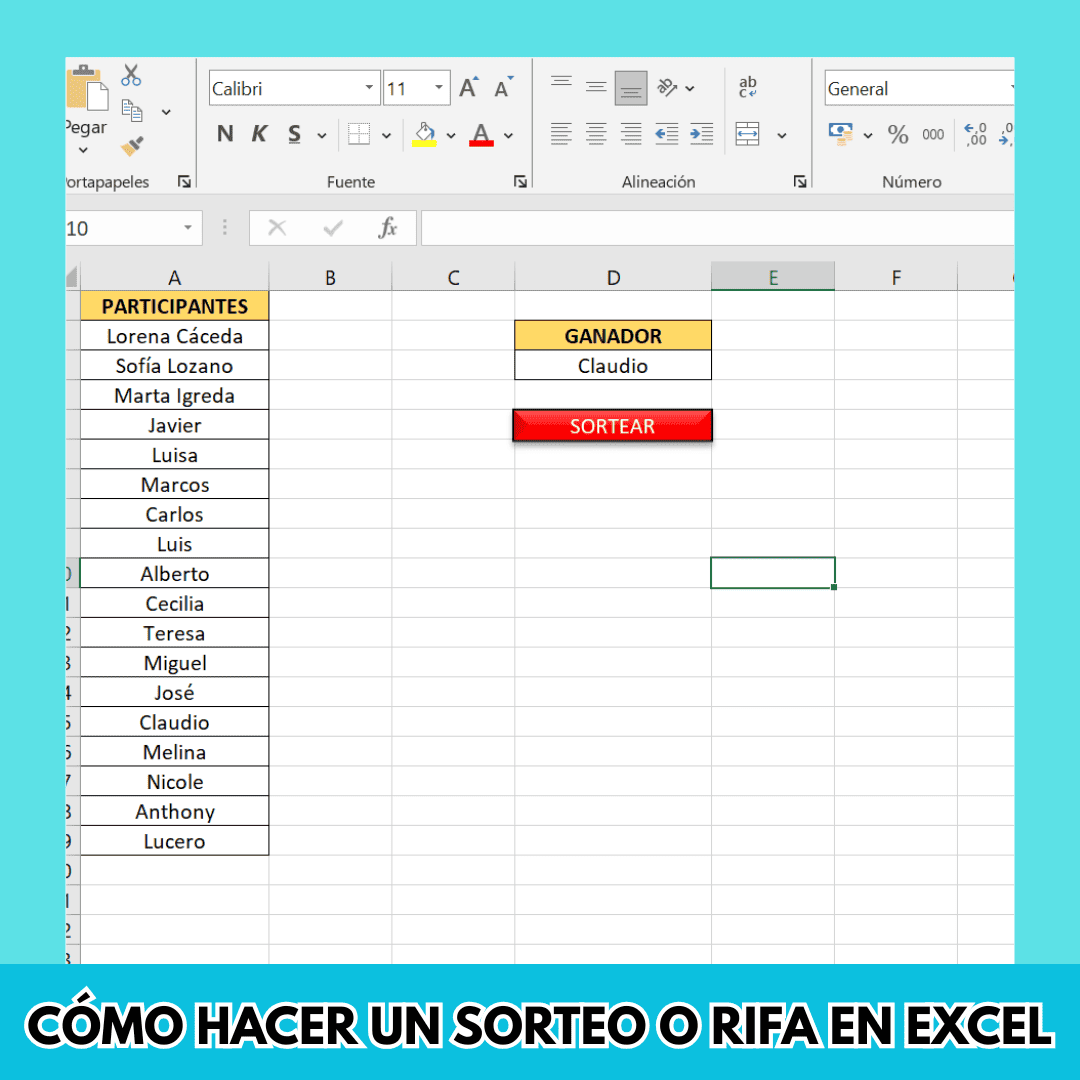 Cómo hacer un juego de sorteo o rifa en excel