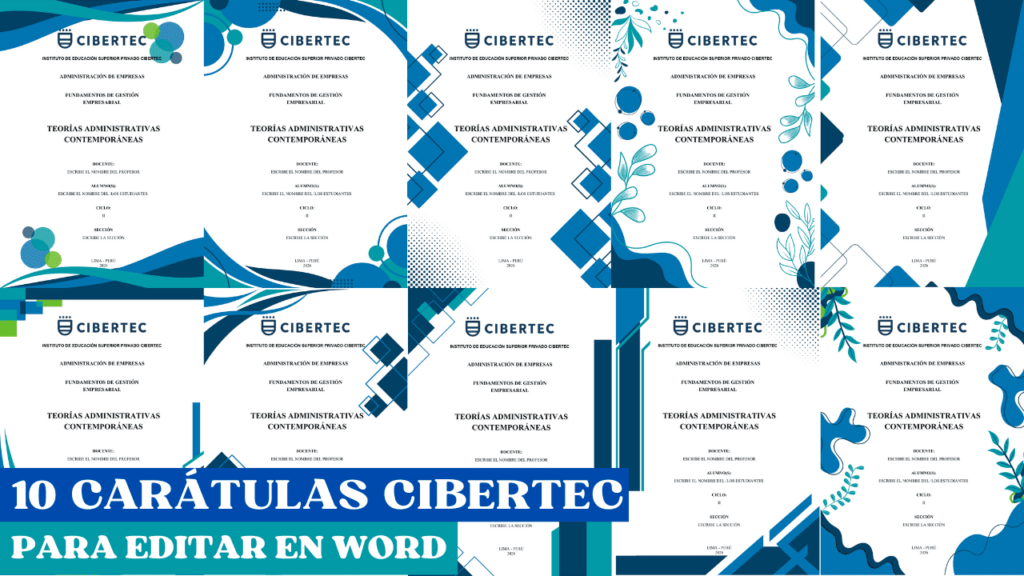 10 Carátulas CIBERTEC (Editables en Word) y Asegura la Mejor Nota