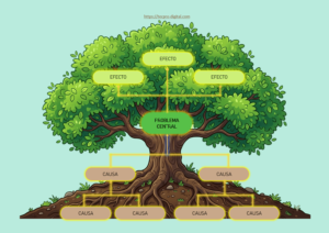 Árbol de Problemas Caricatura Escolar