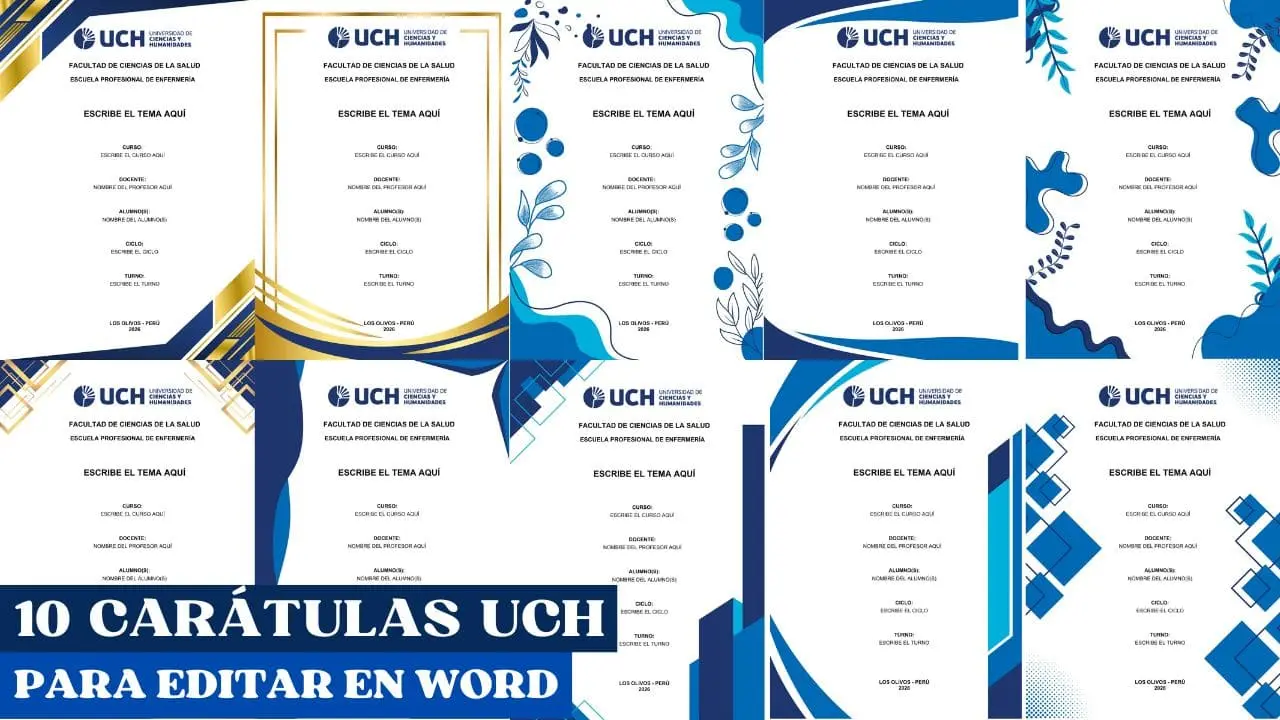 Carátulas UCH para editar en Word para Universitarios