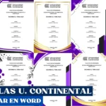 Carátula de la Universidad Continental Editables en Word